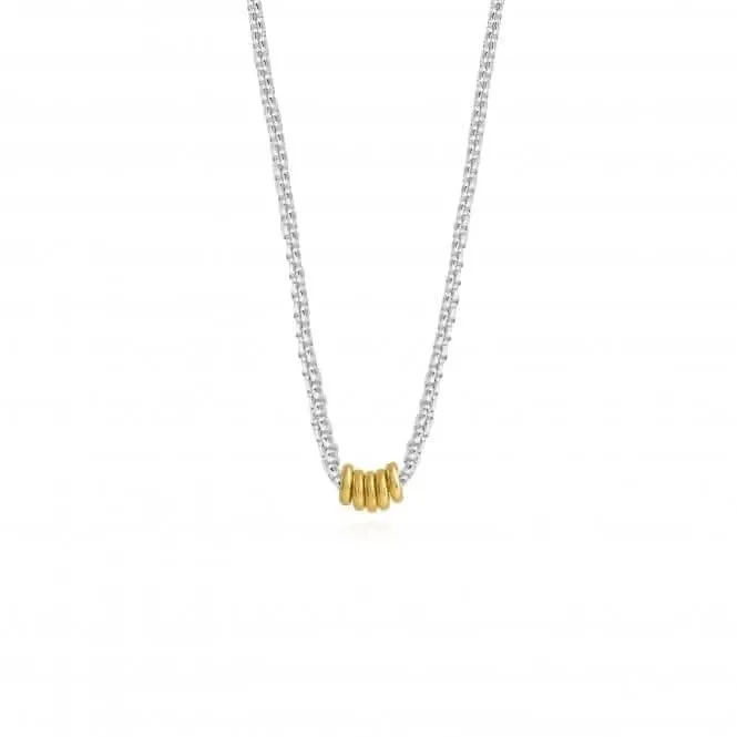 Collier Halo Silver And Gold Link 40cm   Prolongateur 5cm 4521 Joma Jewellery
