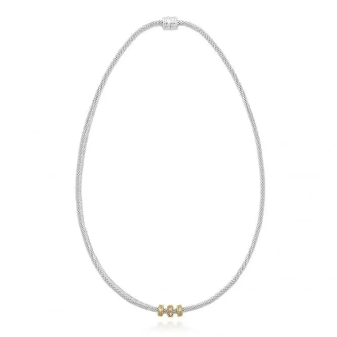Collier Charme Halo Chaîne Vénitienne Argentée avec Pave 4052 Joma Jewellery