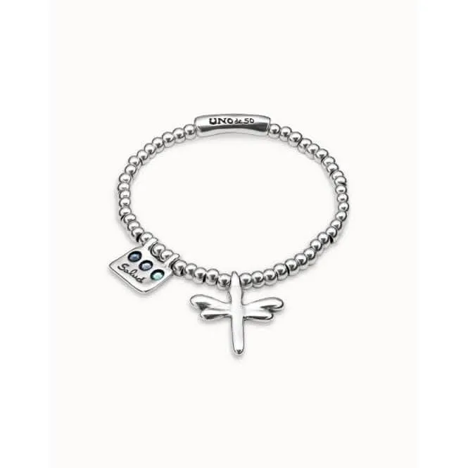 Bracelet en Cristal Facetté Métallique Bleu Guérison Unode50 Bijoux et Accessoires