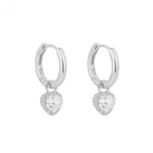 Boucles d'oreilles en forme de cœur en zircone assemblée E6195 - Diamonfire Jewellery