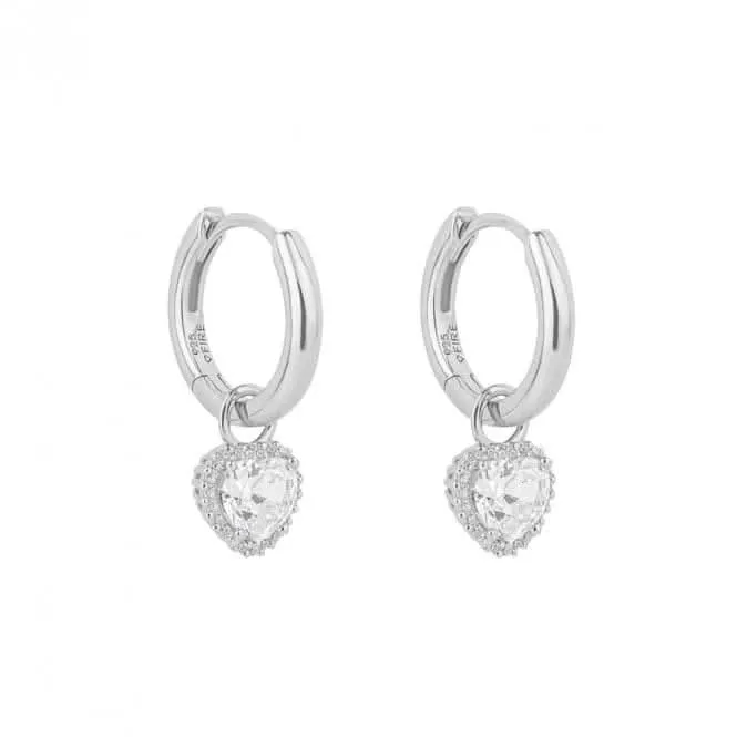 Boucles d'oreilles en forme de cœur en zircone assemblée E6195 - Diamonfire Jewellery