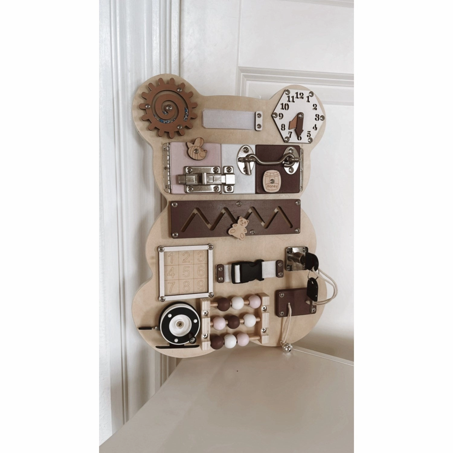 HEMMINGSEN Kids Brown Acttivity Board Bear Portable