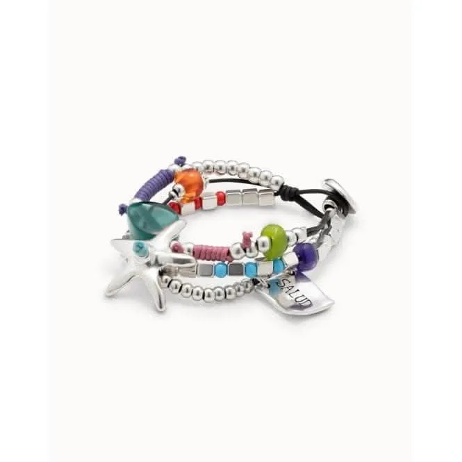 Bracelet en verre artisanal multicolore 