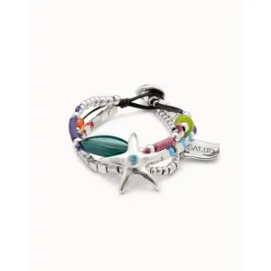 Bracelet en verre artisanal multicolore 