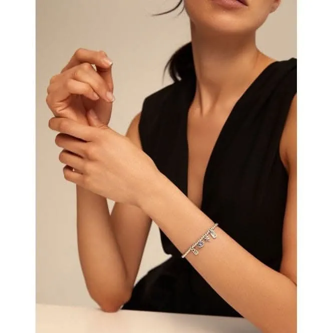 Bracelet en Cristal Facetté Bleu Métallisé 