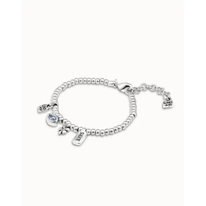 Bracelet en Cristal Facetté Bleu Métallisé 