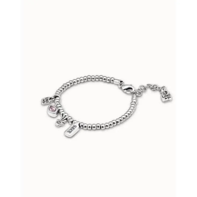 Je t'attends 4 U Bracelet en Cristal Facetté Métallique Rose Rose Unode50 Bijoux et Accessoires