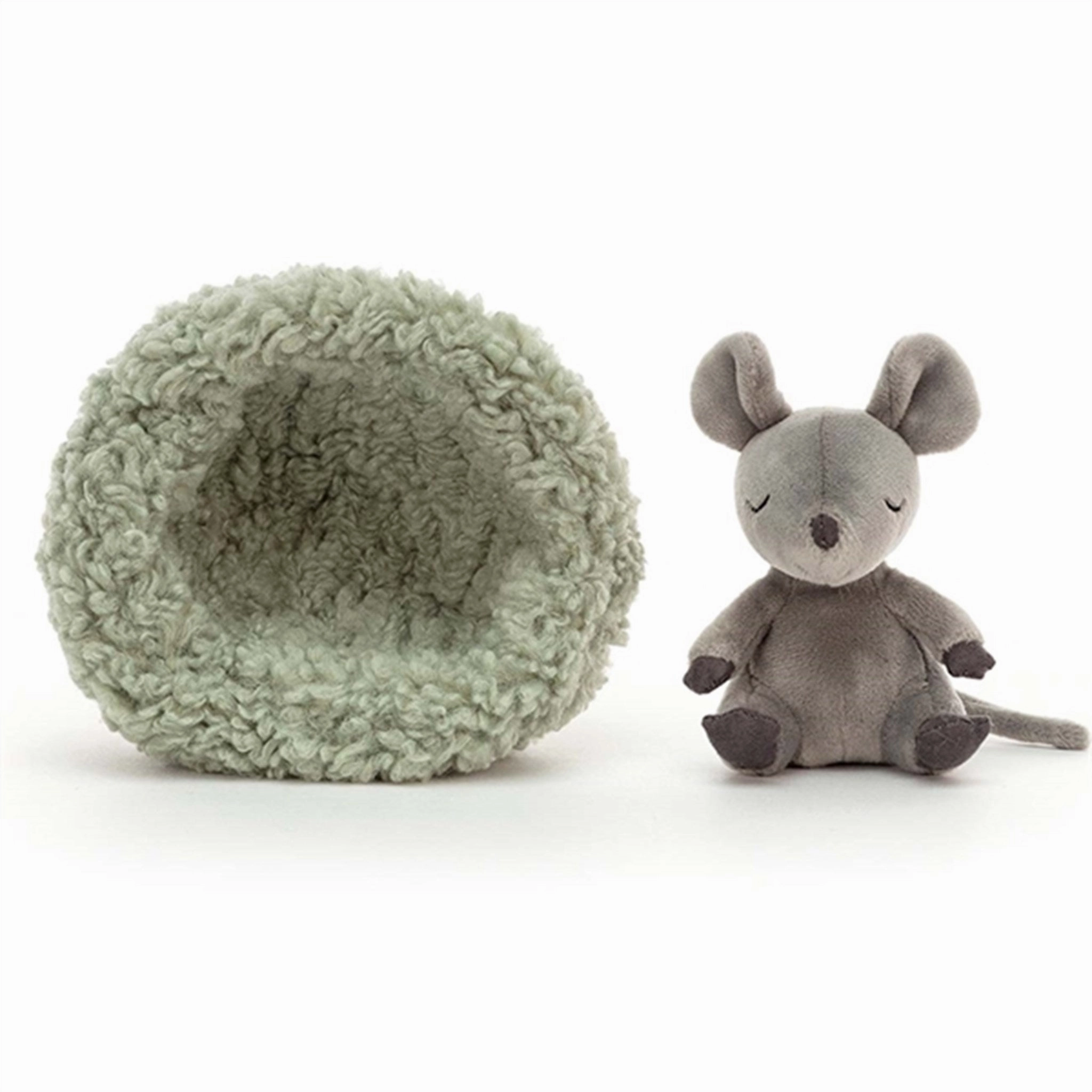 Jellycat Hibernating Mouse in Nest 12 cm