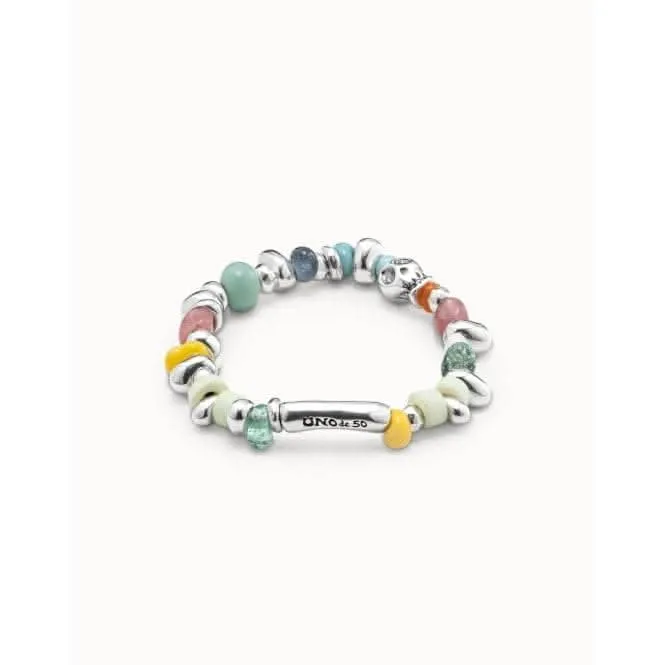 Bracelet en verre artisanal multicolore avec cristaux Unode50 Bijoux et Accessoires