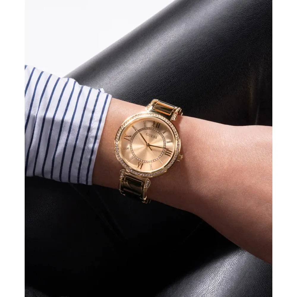 Montre Guess pour Femme GW0588L1 en Acier Inoxydable avec Cadran Analogique Doré et Bracelet en Acier Inoxydable