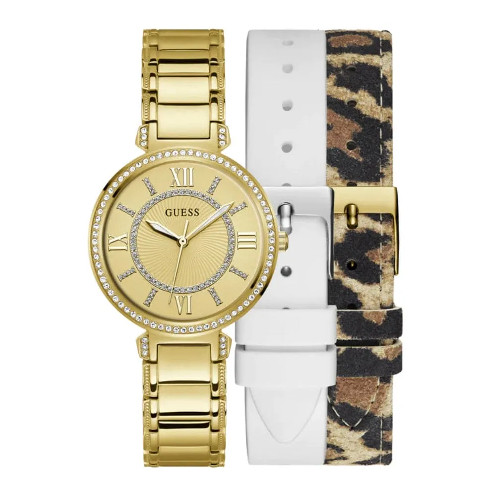 Montre Guess pour Femme GW0588L1 en Acier Inoxydable avec Cadran Analogique Doré et Bracelet en Acier Inoxydable