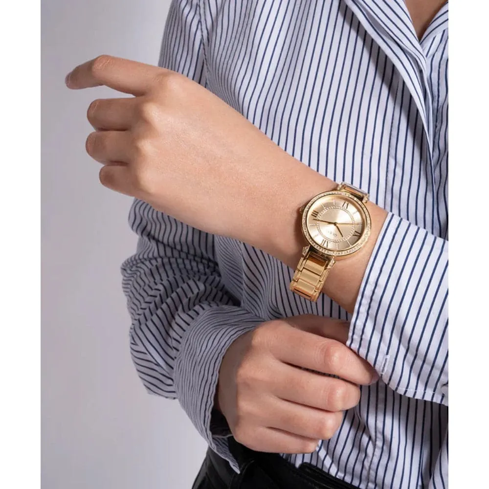 Montre Guess pour Femme GW0588L1 en Acier Inoxydable avec Cadran Analogique Doré et Bracelet en Acier Inoxydable
