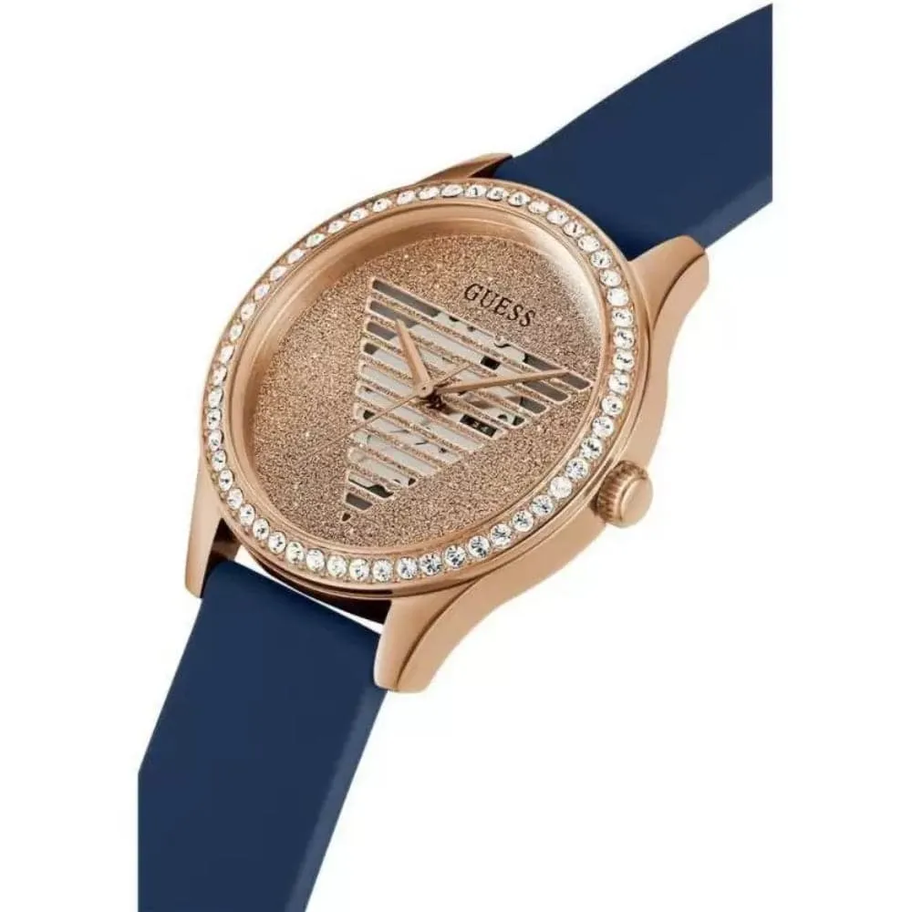 Montre Guess pour Femme en Silicone Bleu Analogique à Quartz GW0530L3