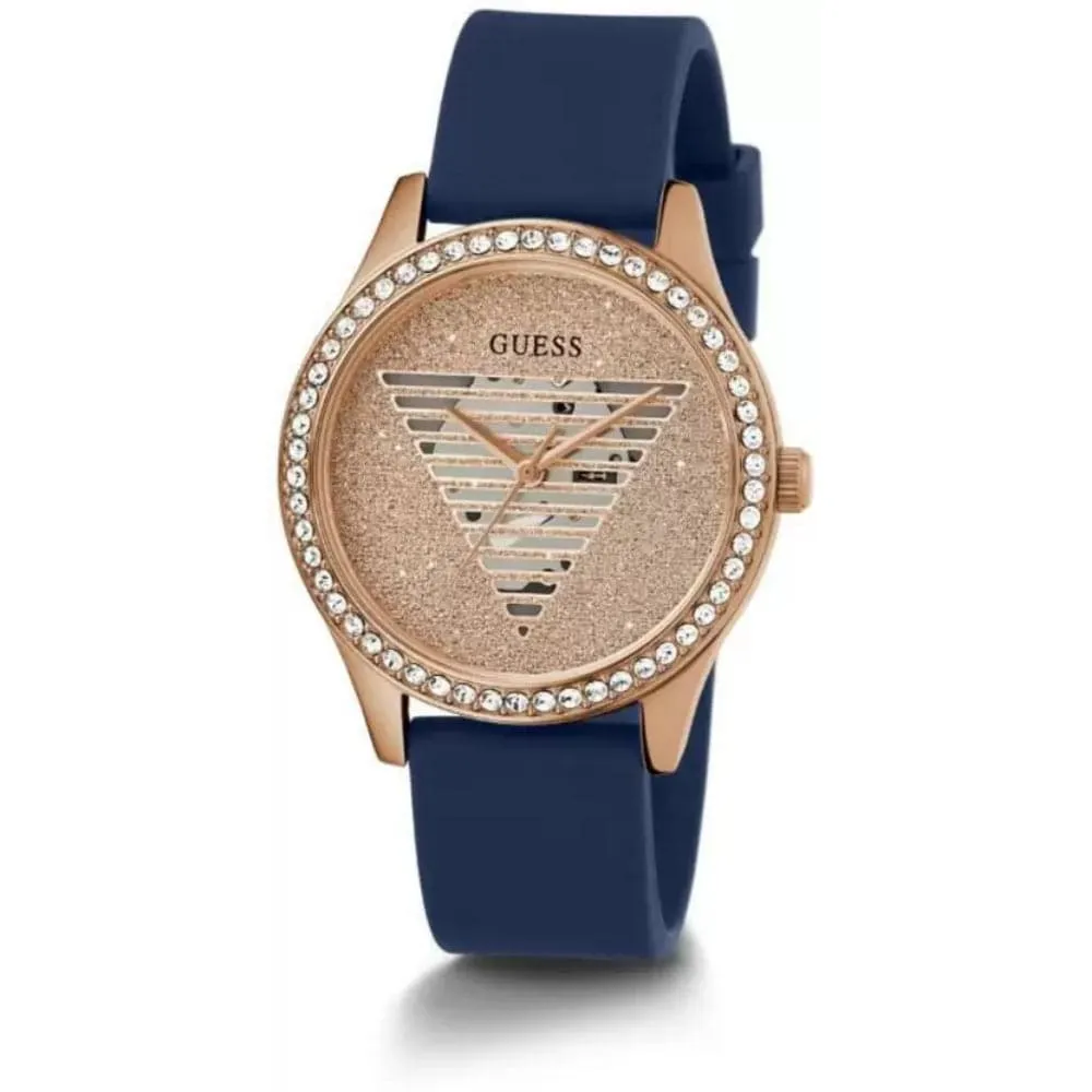 Montre Guess pour Femme en Silicone Bleu Analogique à Quartz GW0530L3