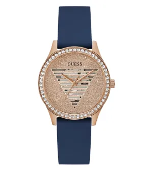 Montre Guess pour Femme en Silicone Bleu Analogique à Quartz GW0530L3