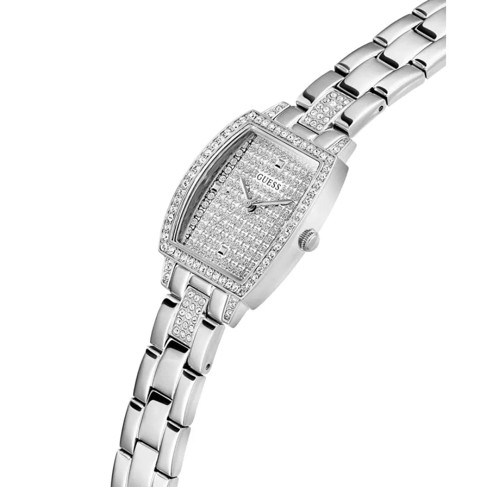 Montres Jewelry Guess Guess Analog Cadran Argenté Bracelet en Acier Inoxydable Montre Femme GW0611L1