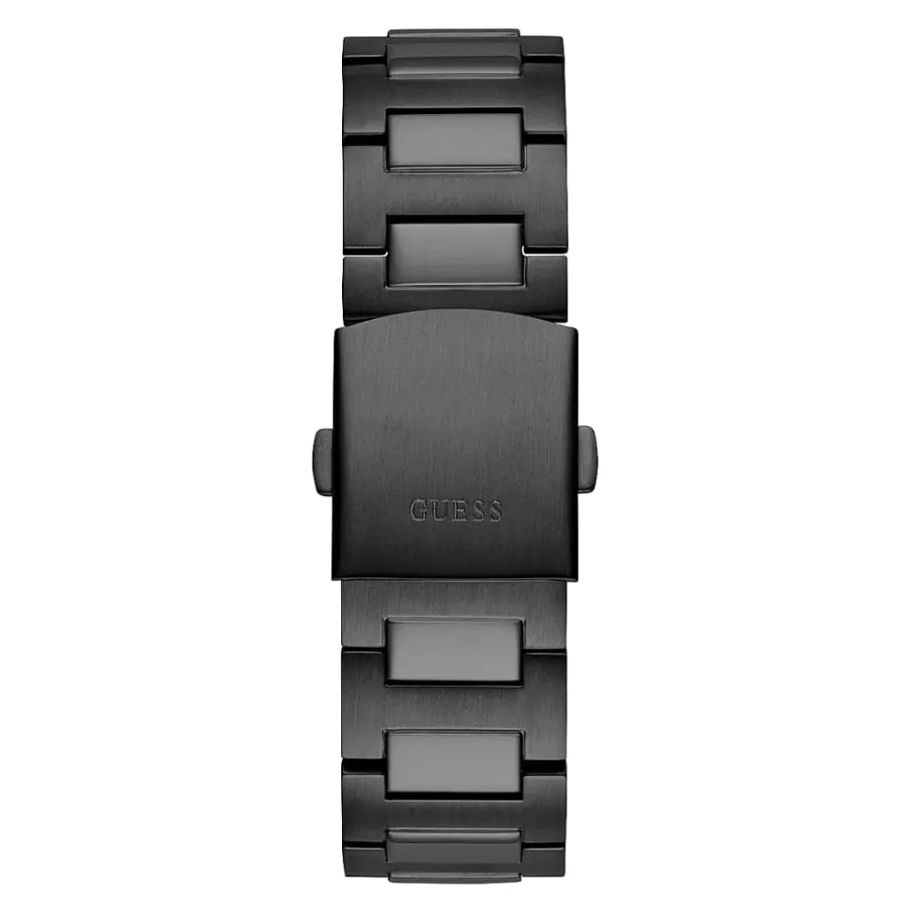Montre Guess Bijoux Chronographe Cadran Noir Bracelet Acier Inoxydable pour Homme GW0572G3