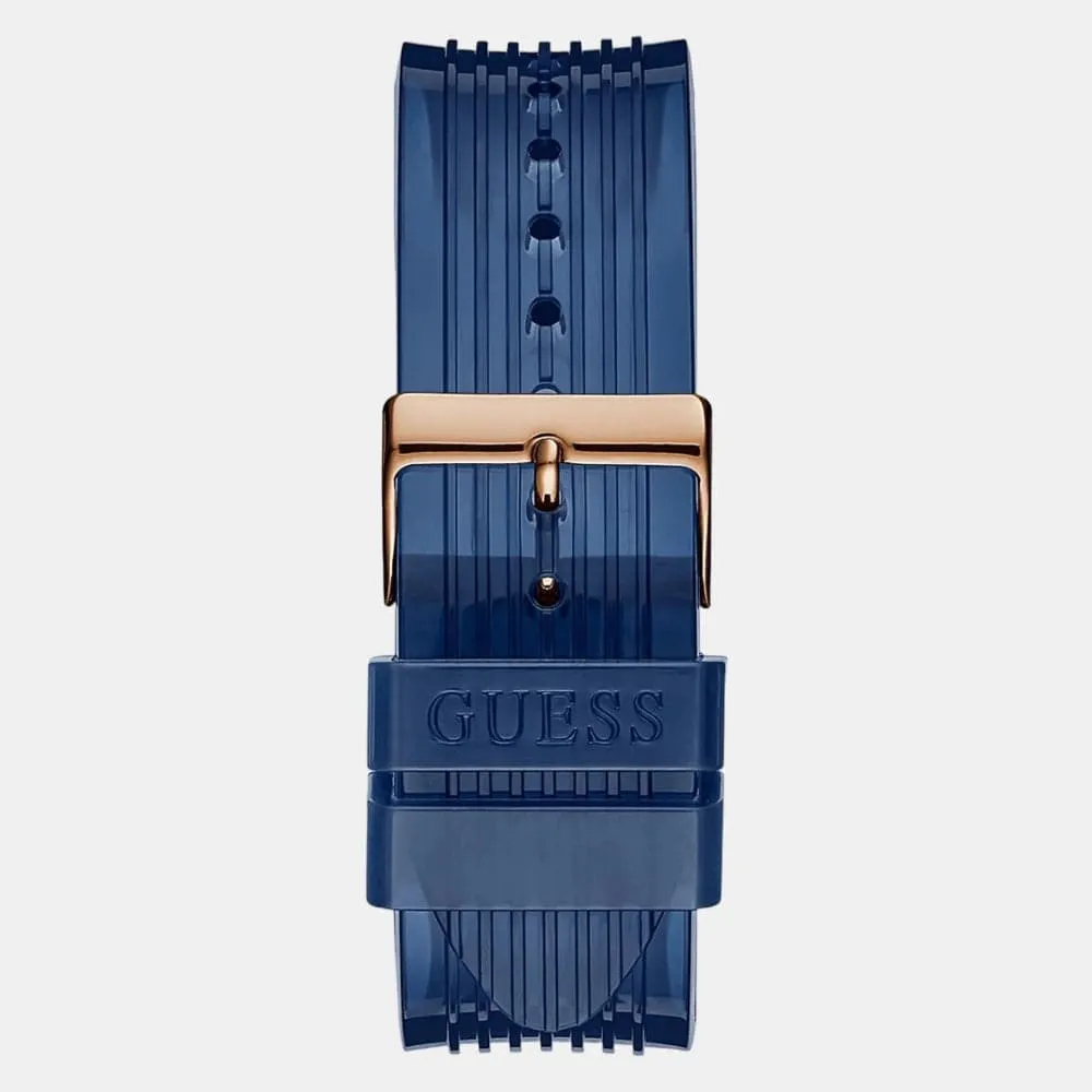 Montre Guess pour Homme Chronographe Cadran Bleu & Bracelet en Silicone GW0425G3