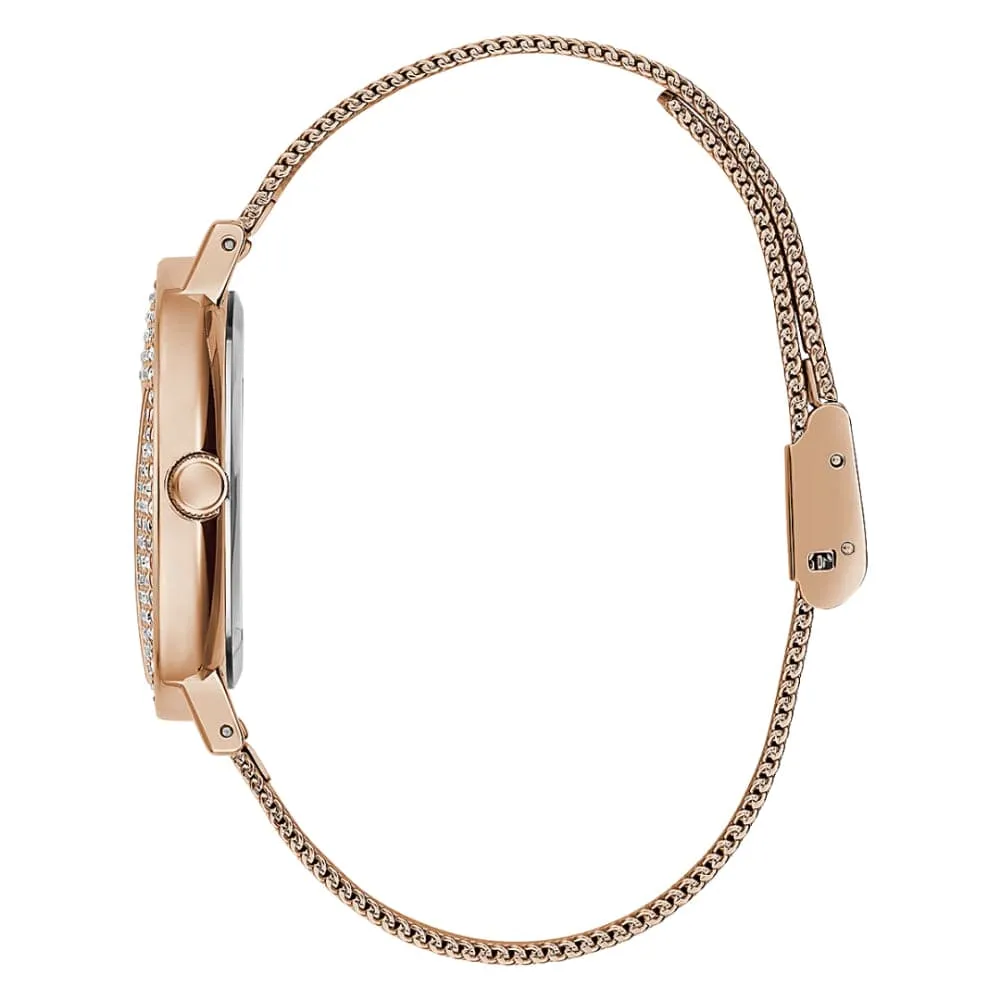 Montres Jewelry Guess Guess Iconique en Acier Inoxydable Or Rose pour Femme GW0477L3