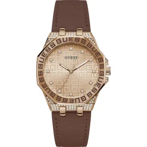 Montre Guess Jewelry Guess Insignia pour Femme avec Cadran Marron et Bracelet en Cuir GW0547L2