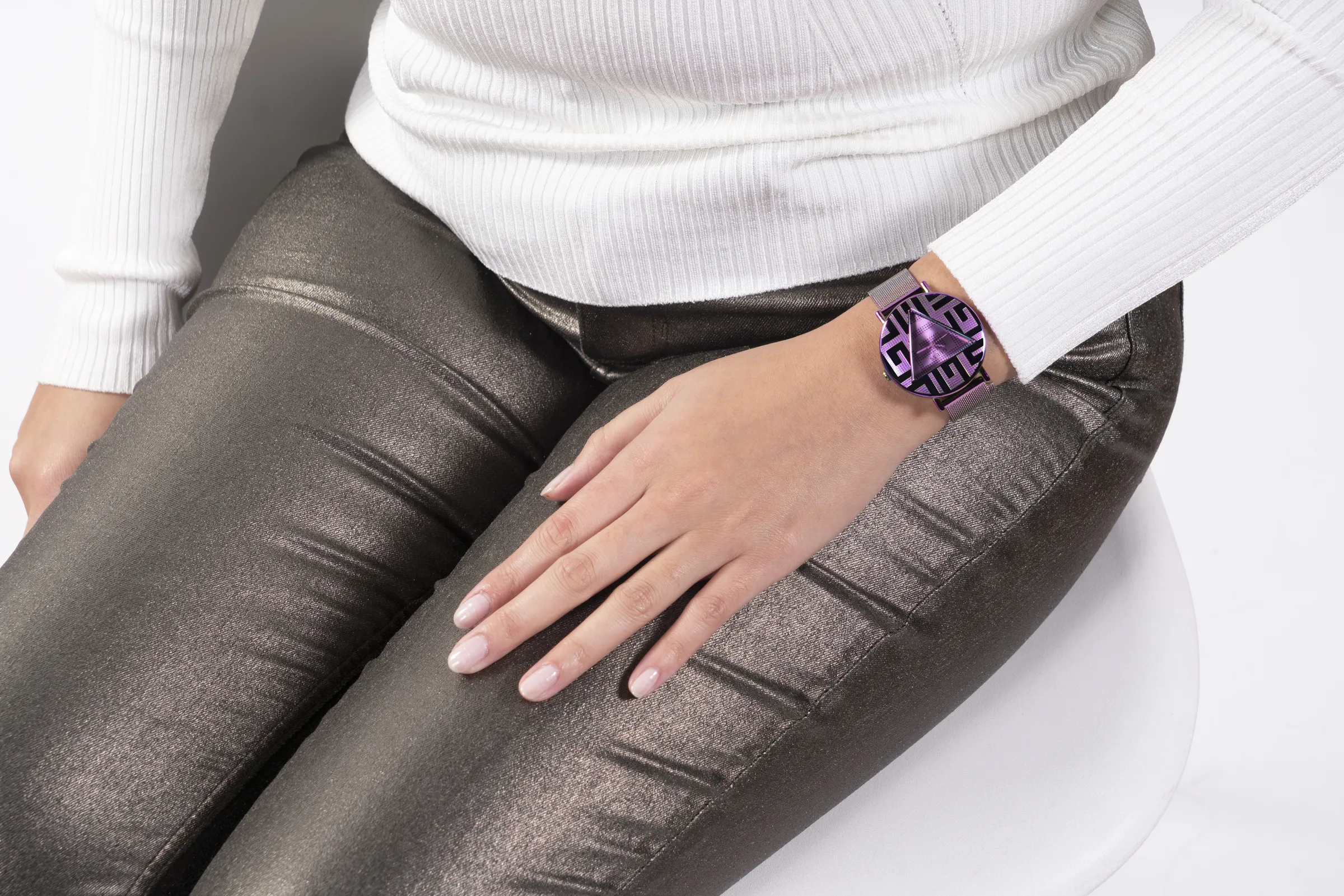 Montres Jewelry Guess Guess - Montre pour femme emblématique iridescente violette - GW0479L1 - 785659