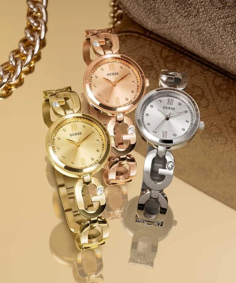 Montre Guess pour Femmes en Ton Argent avec Bracelet Mailles G-Links GW0759L1