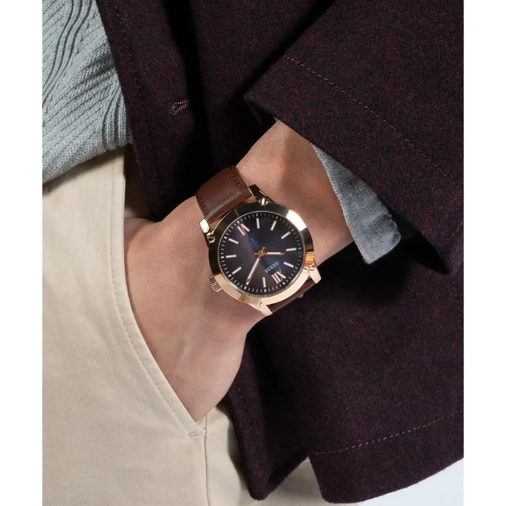 Montre Guess pour Homme en Ton Or Rose Analogique GW0630G3