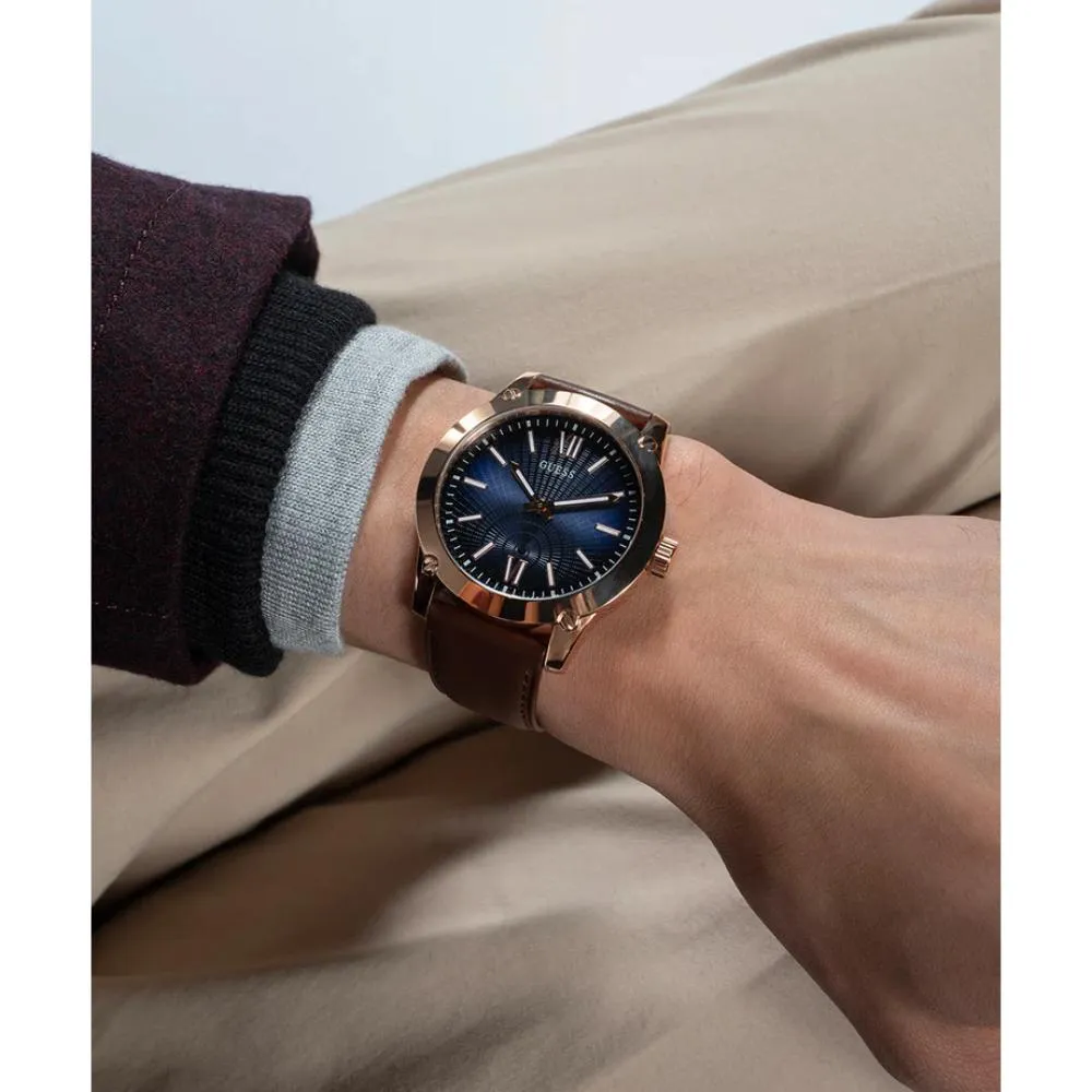 Montre Guess pour Homme en Ton Or Rose Analogique GW0630G3