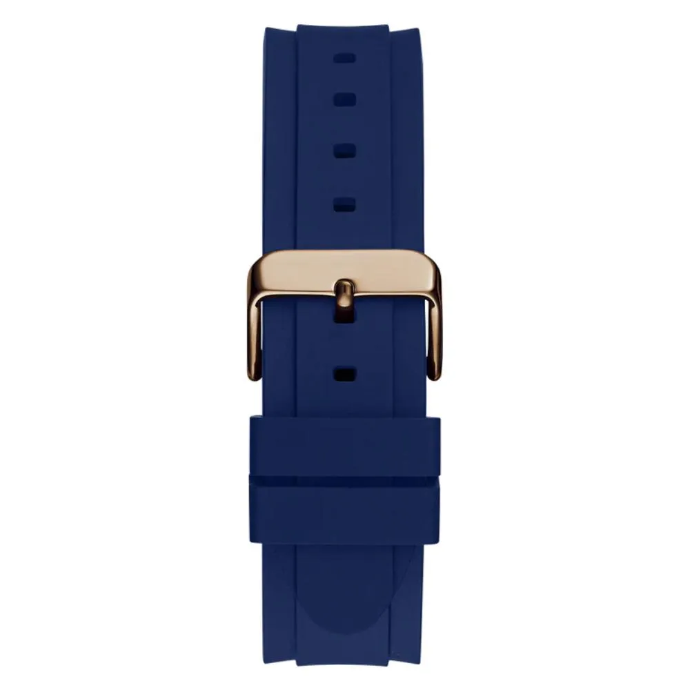 Montre Guess pour Homme en Silicone Bleu Multifonction Ton Or Rose GW0708G3