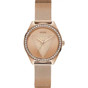 Montre Guess pour Femme W1142L4, Cadran Tri Glitz en Or Rose, Bracelet Milanese