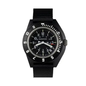 Montres Marathon de Bijoux Nouveau Navigateur Pilote en Cristal de Saphir avec Date et Tritium - Noir - 41mm