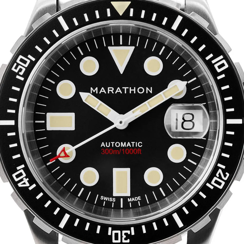 Montres Jewelry Marathon Original Search & Rescue avec Date (OSAR-D) Plongeur Automatique 41mm - Noir sur Bracelet