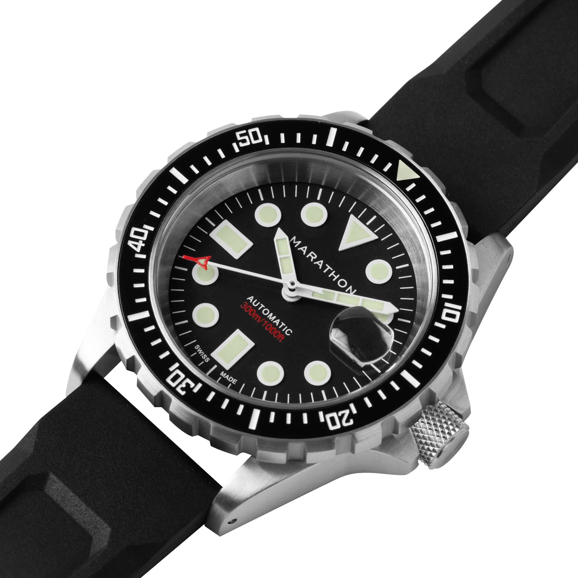 Montres Jewelry Marathon Original Search & Rescue avec Date (OSAR-D) Plongeur Automatique 41mm - Noir sur Bracelet Caoutchouc