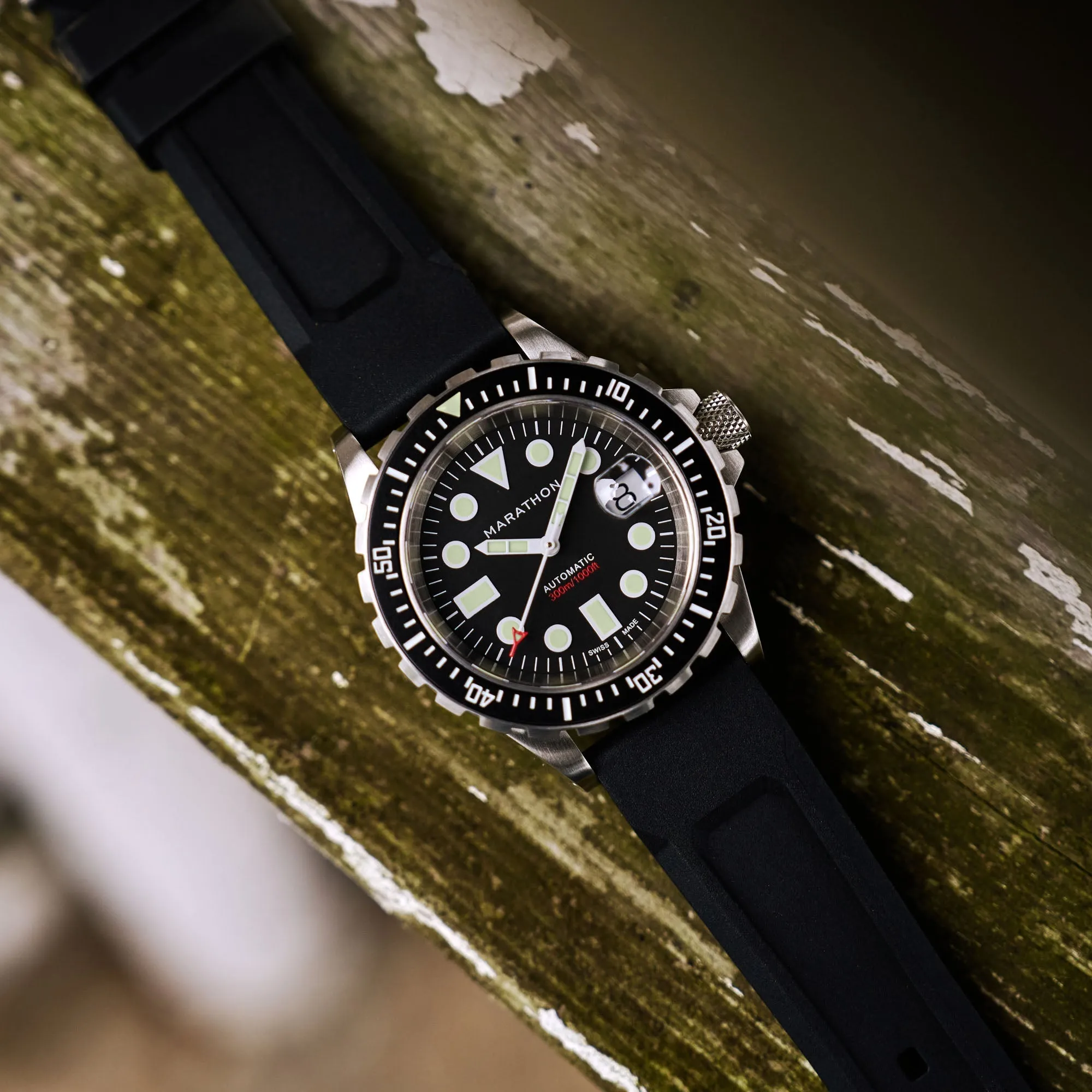 Montres Jewelry Marathon Original Search & Rescue avec Date (OSAR-D) Plongeur Automatique 41mm - Noir sur Bracelet Caoutchouc