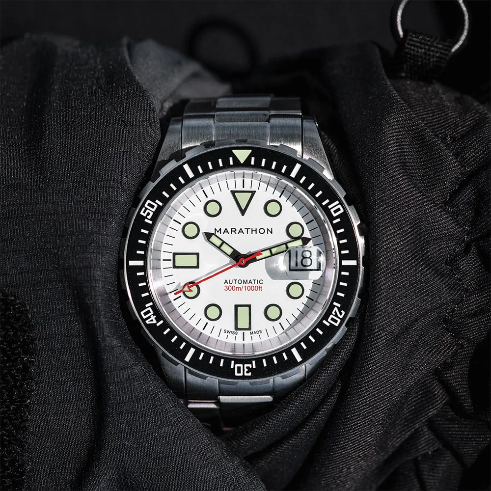 Montres Marathon de Bijoux OSAR-D Édition Arctique Type I Plongeur Automatique 41mm - Blanc sur Bracelet
