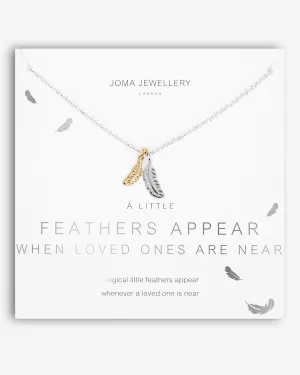 Joma Jewelry Plumes Apparaissent Lorsque les Êtres Chers Sont Proches Collier en Argent et Or