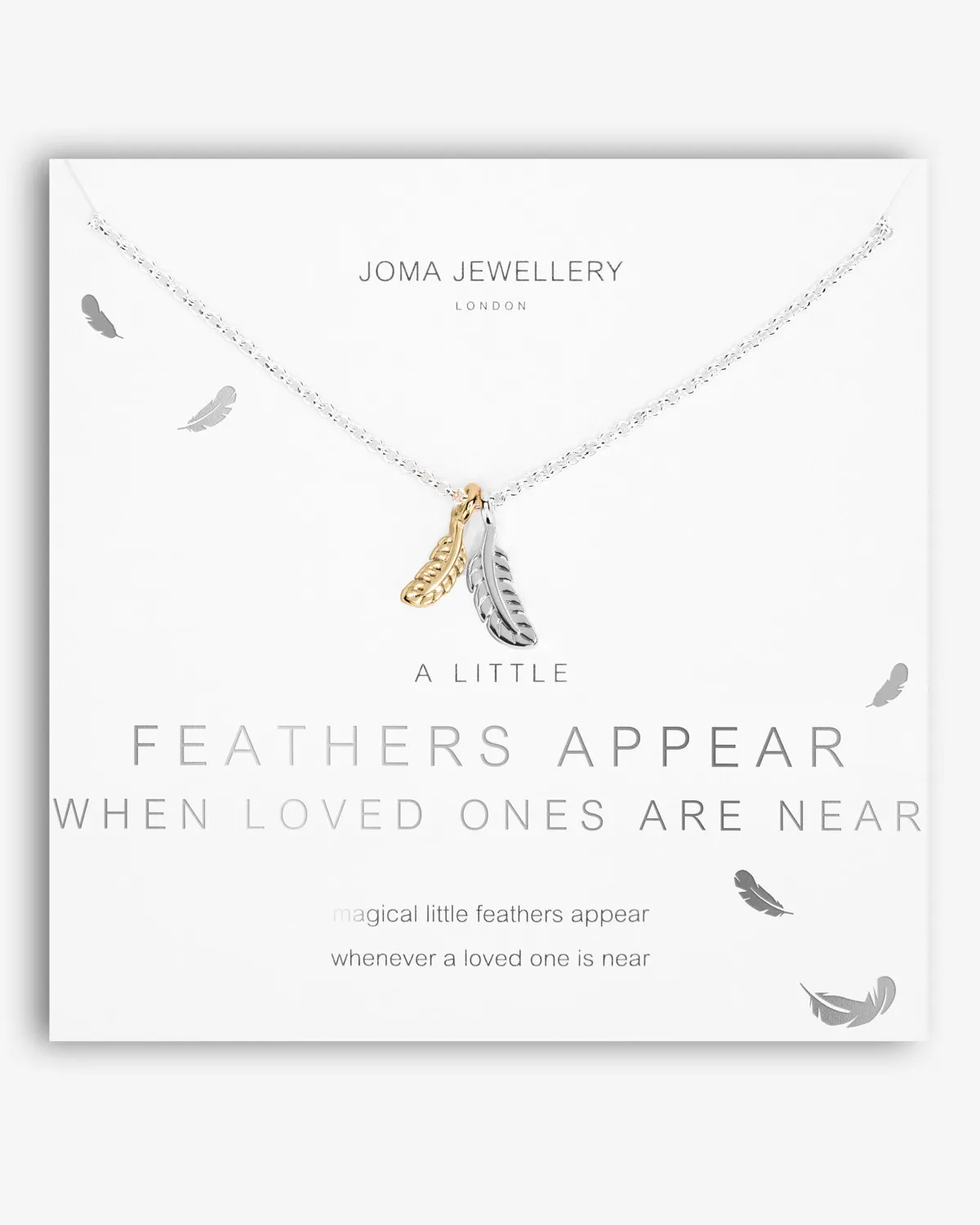 Joma Jewelry Plumes Apparaissent Lorsque les Êtres Chers Sont Proches Collier en Argent et Or
