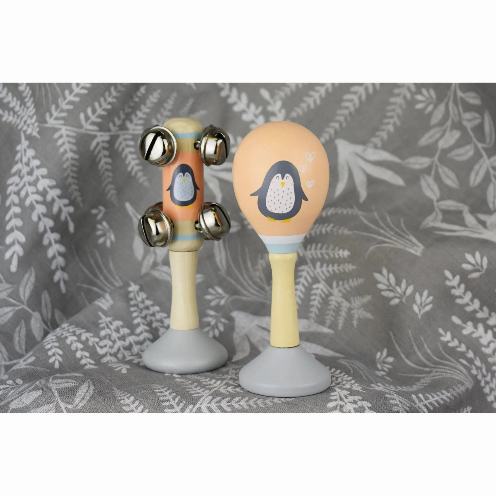 Kaper Kidz Toys Calm & Breezy Sea Wooden Maraca & Bell Stick Set