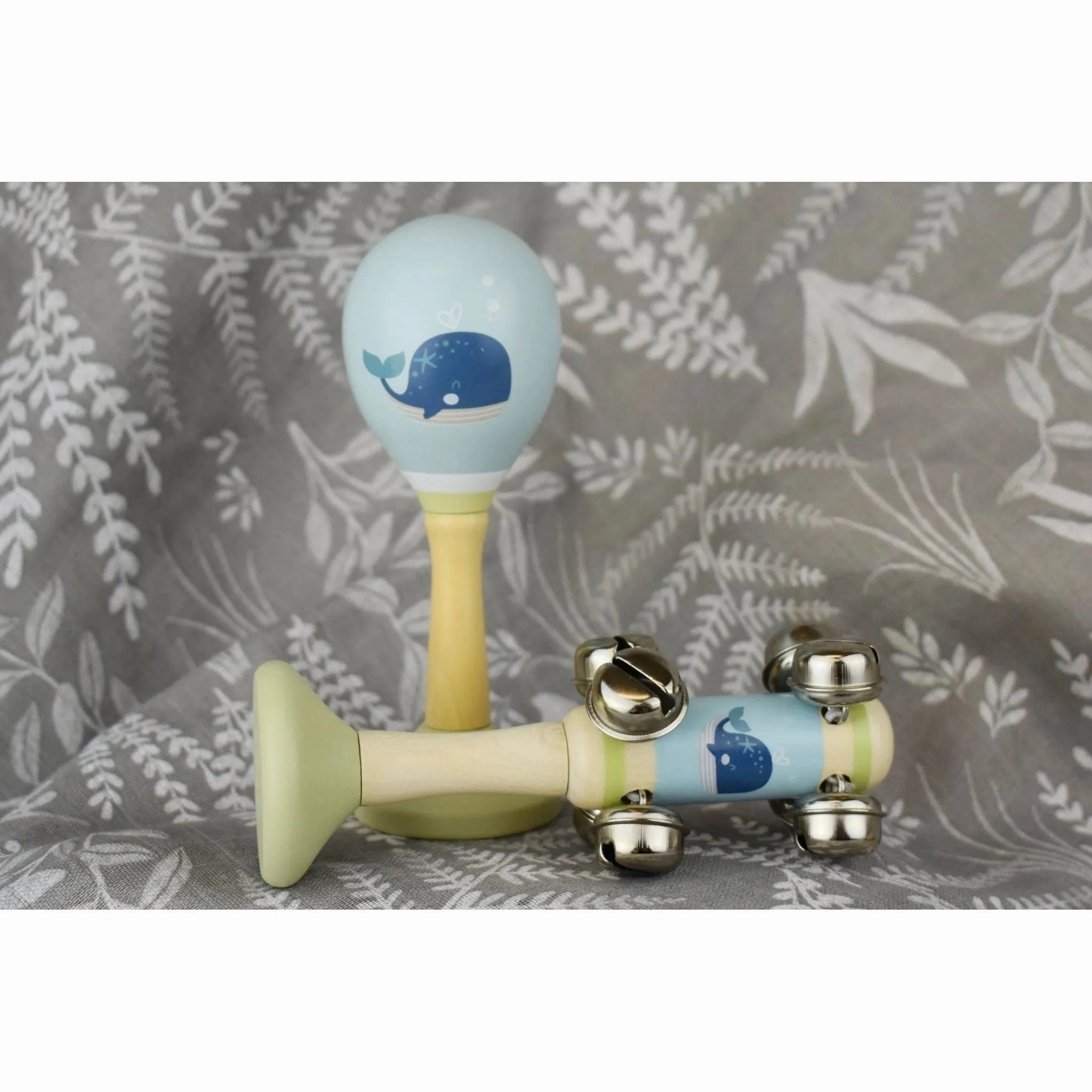 Kaper Kidz Toys Calm & Breezy Sea Wooden Maraca & Bell Stick Set