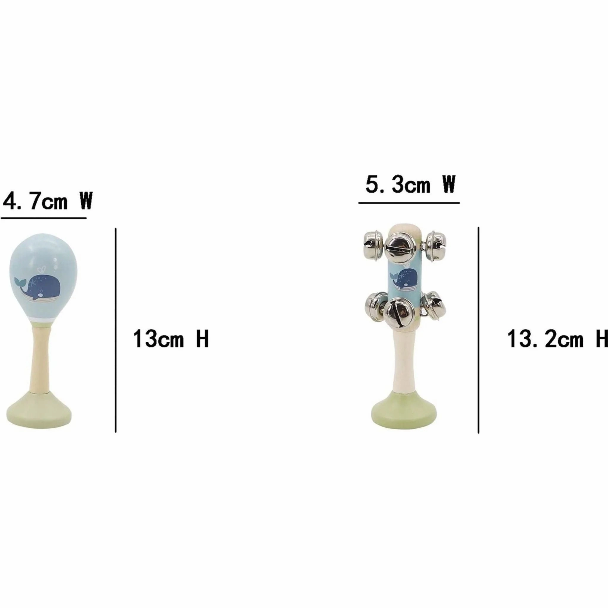 Kaper Kidz Toys Calm & Breezy Sea Wooden Maraca & Bell Stick Set