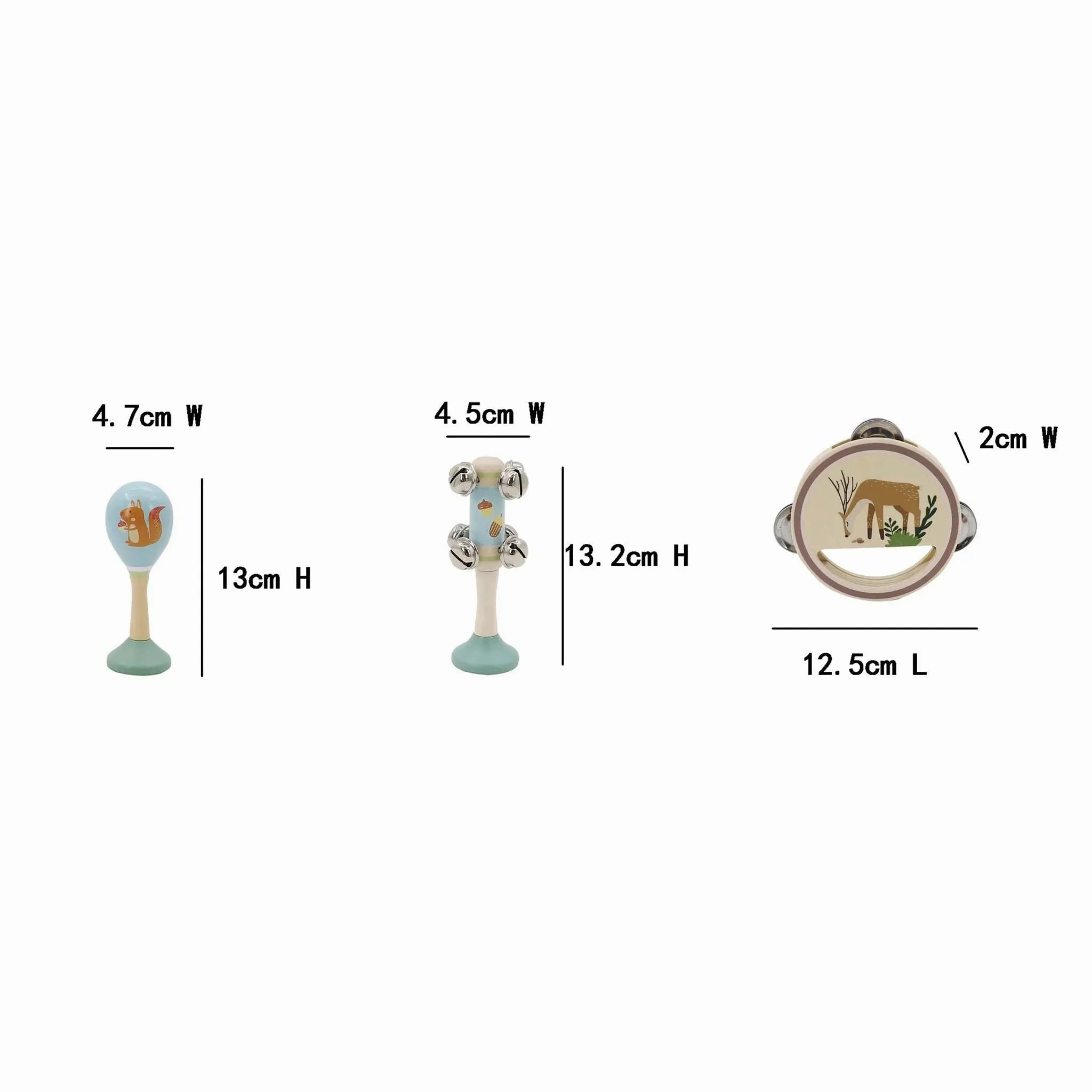 Kaper Kidz Toys Calm & Breezy Woodland Wooden 3 Piece Musical Set