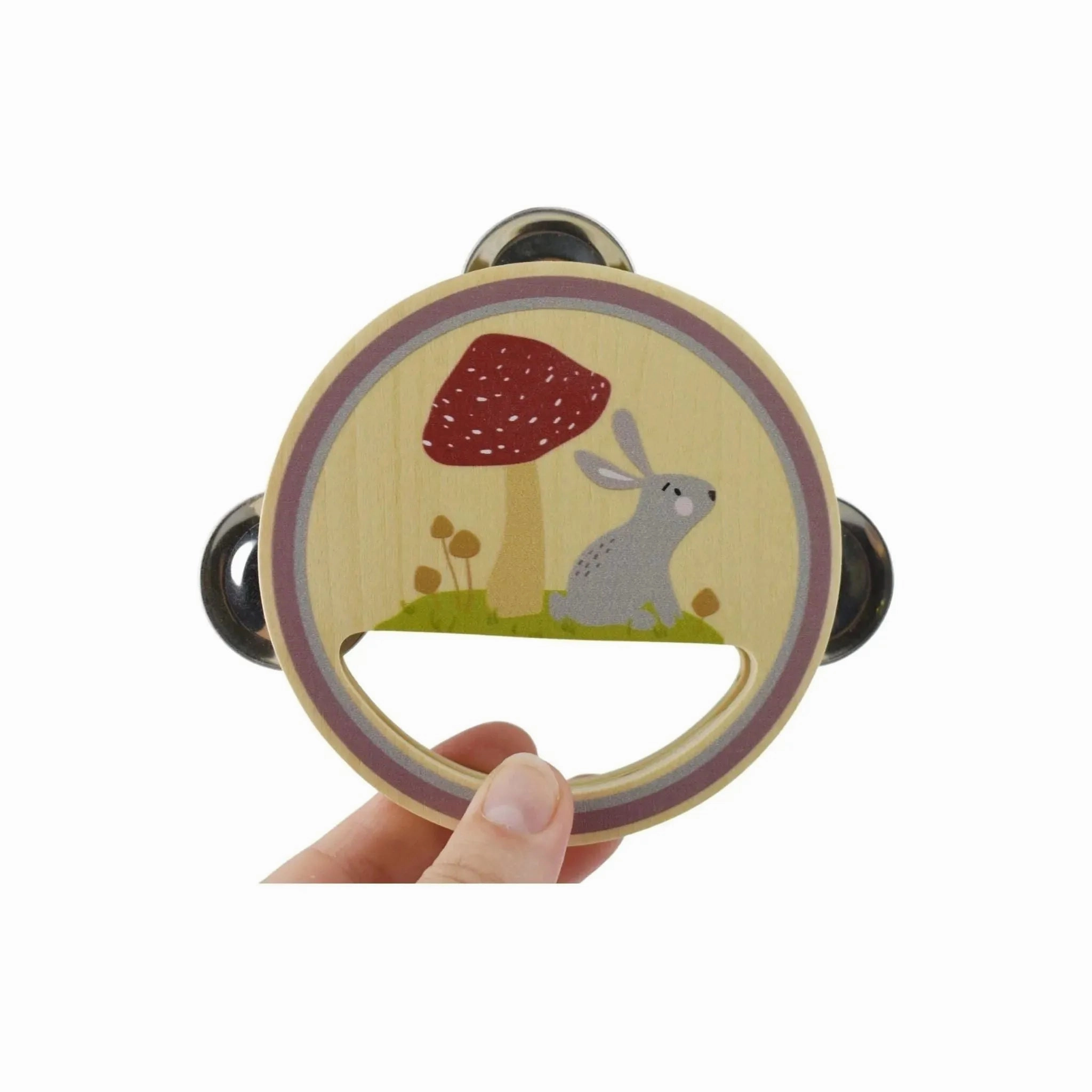 Kaper Kidz Toys Calm & Breezy Woodland Wooden Tambourine