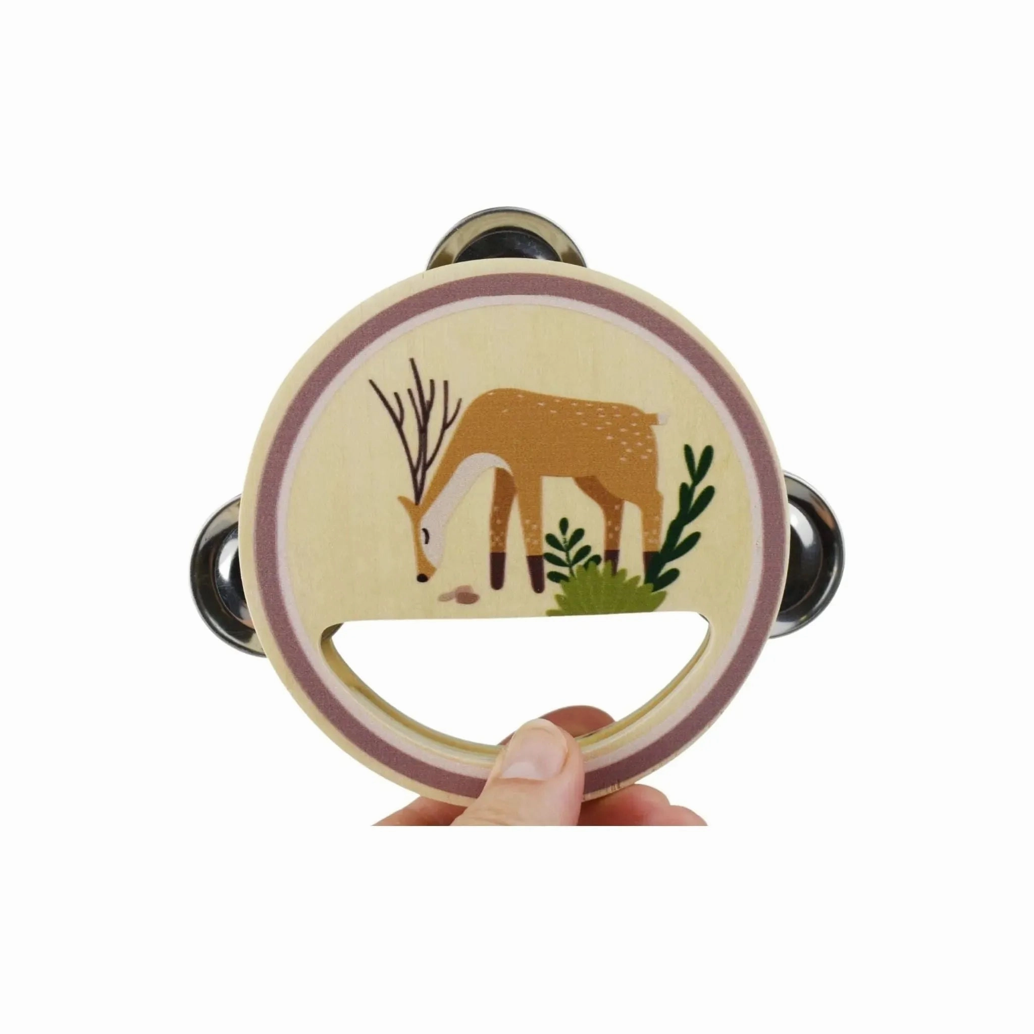Kaper Kidz Toys Calm & Breezy Woodland Wooden Tambourine