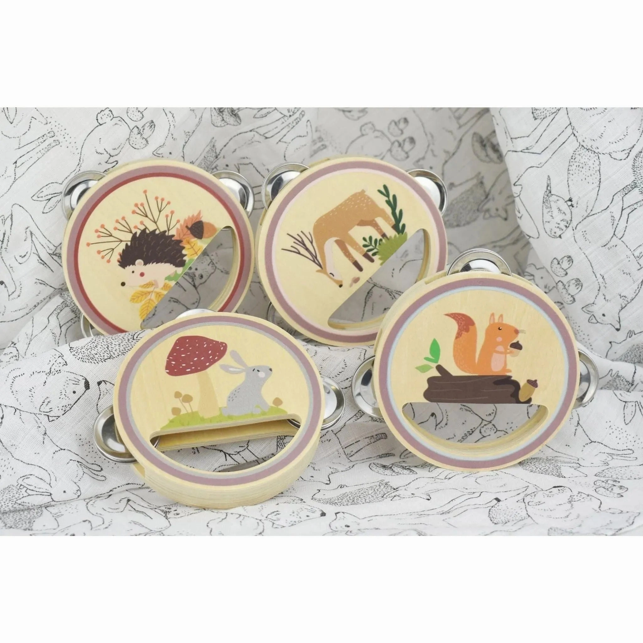 Kaper Kidz Toys Calm & Breezy Woodland Wooden Tambourine