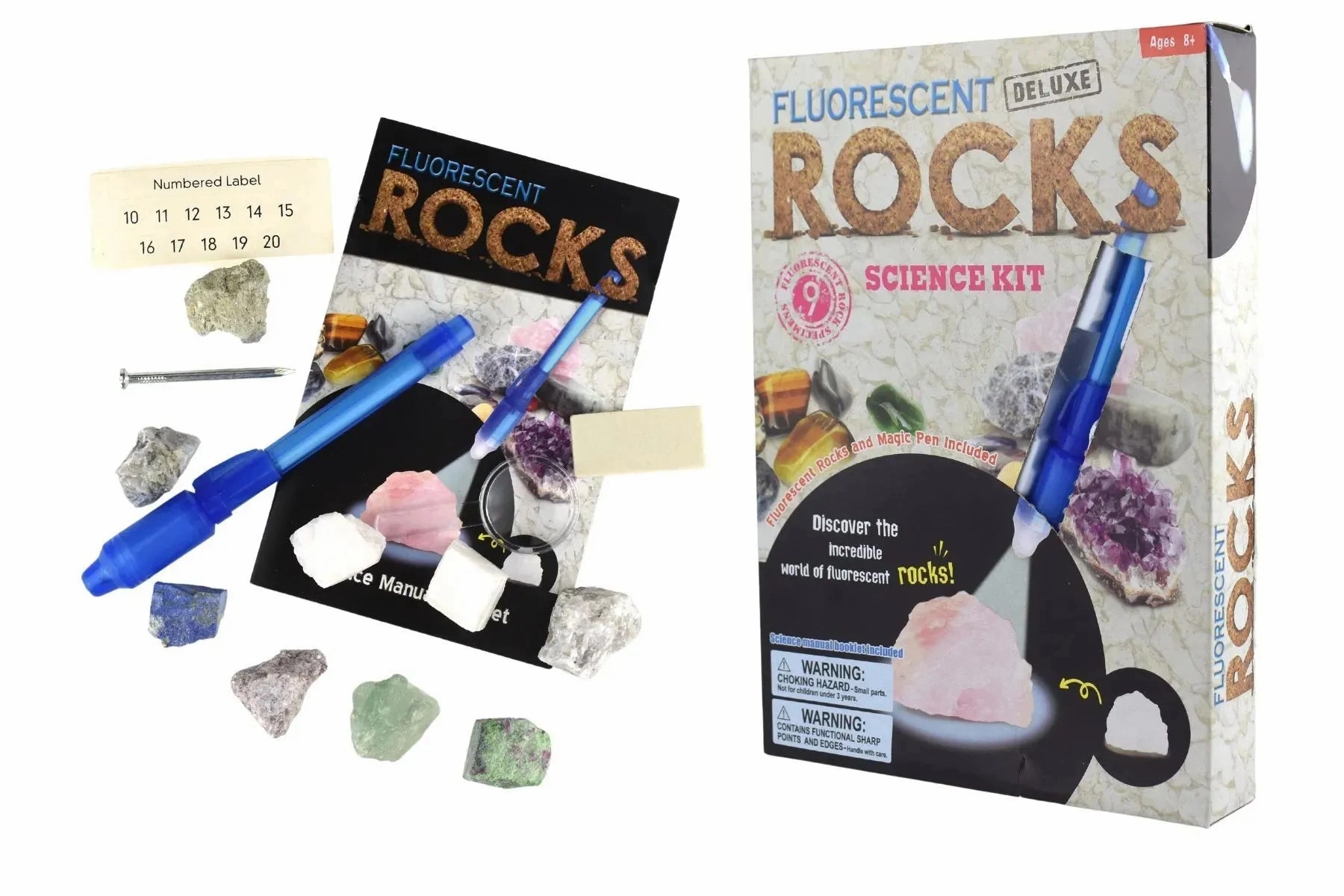 Kaper Kidz Toys Deluxe Fluorescent Rocks Science Kit