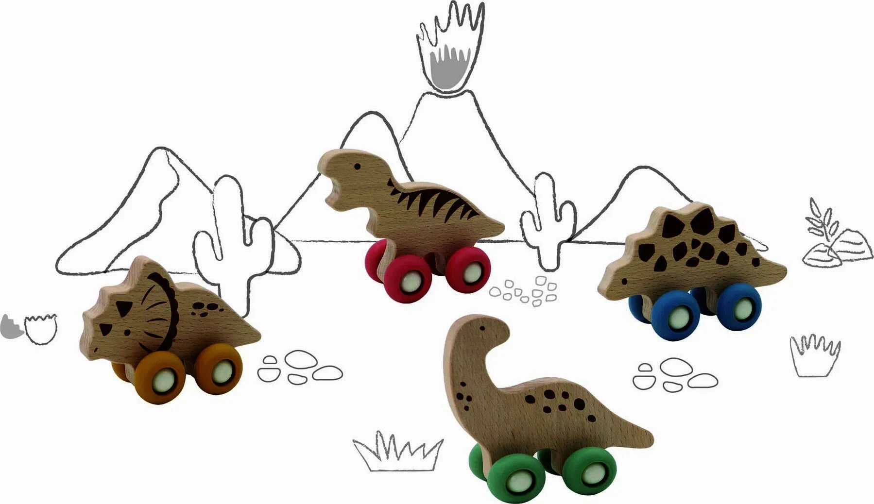 Kaper Kidz Toys Ecowheels Dinosaur Movers
