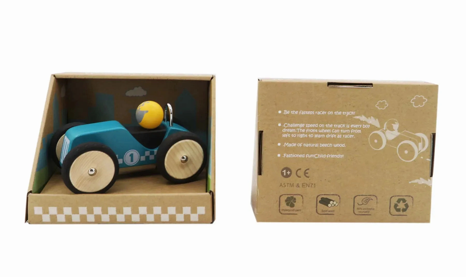 Kaper Kidz Toys Retro Racing Car Blue - Large