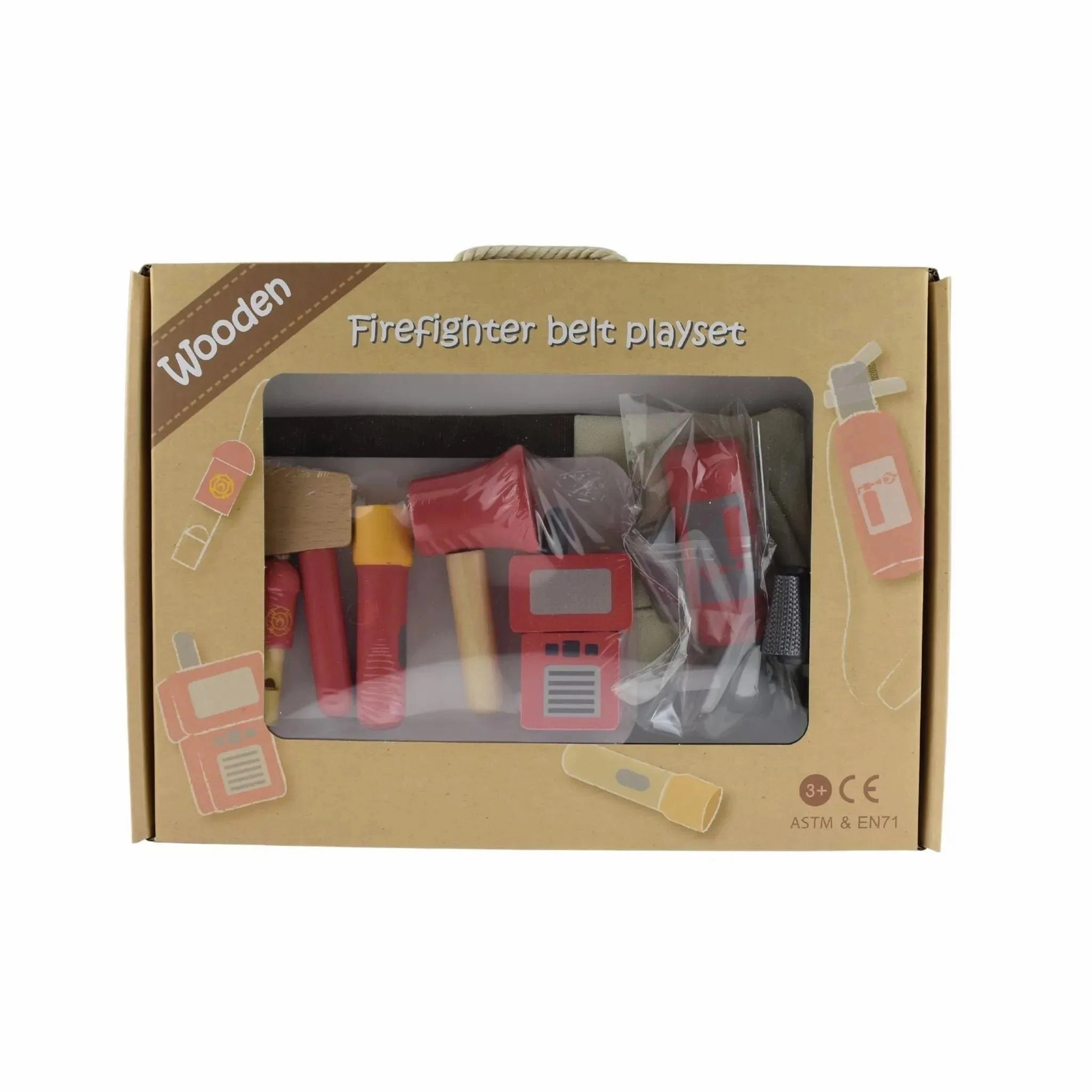 Kaper Kidz Toys Wooden Fire Fighter Belt Playset