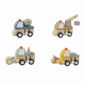Kaper Kidz Toys Wooden Wind Up Construction Trucks (Assorted)