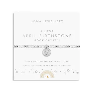 Bracelet pour enfants en argent plaqué avec pierre de naissance d'avril C785 Joma Jewellery